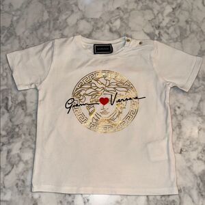 Versace Kids White and Gold Medusa Tee 24M